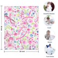 thumbnail image 4 of Pink Breast Cancer and Pioneer Flower Blanket,Comfortable Soft Flannel Throw Blanket,All Season,Warm Lightweight Blankets for Sofa Bed Couch Living Room Chair,30"x40", 4 of 4