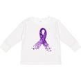 thumbnail image 3 of Inktastic Alzheimer's Awareness Purple Ribbon made of Heart Boys or Girls Long Sleeve Toddler T-Shirt, 3 of 5