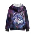 thumbnail image 2 of Uorisanigo Galaxy Wolf Kids Full Zip Hoodie Hooded Sweatshirt Lightweight Outerwear Long Sleeve Hooded Hoodies Velvet Lined Casual Sweatshirt for Boys Girls, 2 of 7