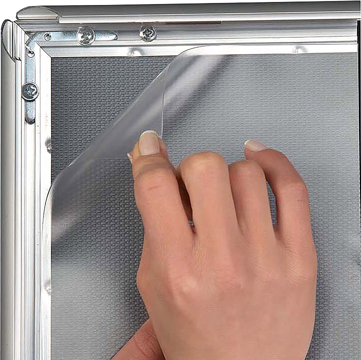 M&T Displays Silver 18x24 Poster Frame 1 inch Aluminum Profile Front Loading Wall Mounting Snap Frame Display for Picture, Document or Certificate with Mitred Corner