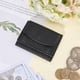 thumbnail image 4 of Cartera de cuero sintético, organizador de tarjetas, billetera negra compacta de tres pliegues, billetera de bolsillo con botón a presión, ranura para efectivo, tarjeteros., 4 of 9