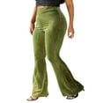 thumbnail image 3 of Women‘s Bootcut Yoga Pants Tummy Control Bootleg Velvet Sweatpants, 3 of 6