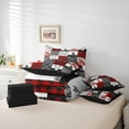 thumbnail image 6 of Manfei Wild Moose Deer Bedding Comforter Set 7pcs, Rustic Lodge Cabin Farmhouse King Bedding Sets, Red Gray White Plaid Checkered Bed Sheets, Luxury Bedroom Decor, 6 of 8