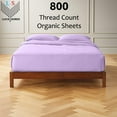 thumbnail image 2 of RV King Size Organic Cotton Sheet Set- 100% Organic 800-Thread-Count - 12" Deep Pockets 800TC Organic Sheets - Lilac, 2 of 7