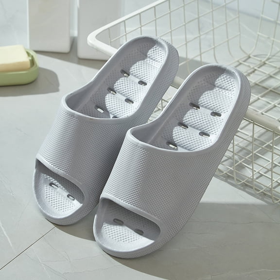 RKSTN Slippers for Women and Men Thick Soled Cushioned Bathroom Shower Shoes Non Slip Perforated Water Draining House Slides Lightweight Soft Sole Sandals