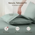 thumbnail image 4 of California Design Den King Pillow Cases Set of 2 - 100% Organic Cotton Pillowcases, Crisp Percale, Soft and Durable, Fits King Pillows - Sage Green, 4 of 8