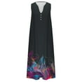thumbnail image 5 of SEMPAI Summer Savings Summer Dresses Sundresses Sleeveless V-Neck Print Long Sundresses For Women 2025 Trendy for Birthday Women Dresses Up to 60% Off, 5 of 5