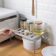 GleamNest Easy to Apply Expandable Stackable Kitchen Cabinet Organizer, White