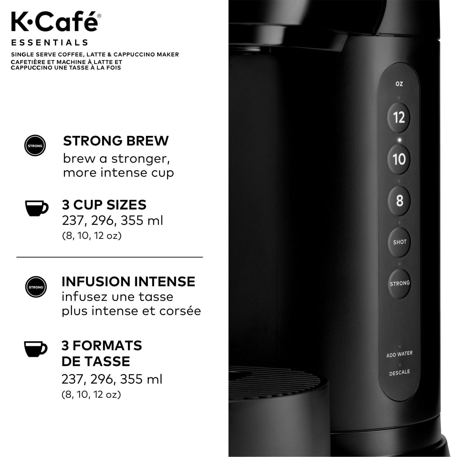 Keurig K-Café Essentials Coffee Maker with Milk Frother, Black