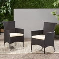 thumbnail image 3 of CoSoTower Outdoor Multibrown PE Wicker Dining Chairs (Set of 2), 3 of 9