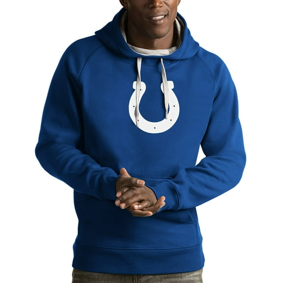 Men's Antigua Royal Indianapolis Colts Victory Pullover Hoodie