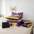 thumbnail image 5 of Erosebridal American Football Bed in a Bag Twin size, Soccer Sports Bed Set, Purple Orange, Minnesota, Microfiber 7pcs, 5 of 5