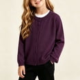 thumbnail image 2 of yillto Girls Cardigan Button down School Uniforms Long Sleeve Ribbed Knit Cardigans Sweaters Clothes, 2 of 7