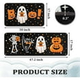 thumbnail image 2 of Halloween Kitchen Rugs and Mats for Floor, Halloween Decorations for Home, 2 Pcs Non-Slip Backing Pumpkin Mat, Halloween Decor Holiday Kitchen Rug Sets with Runner (Boo, 17"x47.2"+17"x30"), 2 of 6