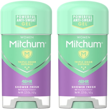 2 Pack Mitchum Women Shower Fresh Gel Anti-Perspirant & Deodorant 2.25 Oz Each