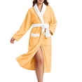 thumbnail image 6 of Ynynloco Robes for Women - Plush Fleece Kimono Bathrobe with Sash & Pockets, Full-Length Soft Warm Spa Robe College Dorm Gift, 6 of 7