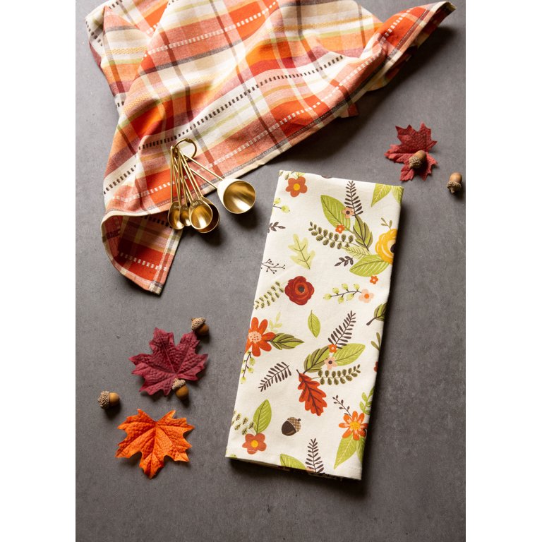 Assorted Give Thanks Plaid Dishtowel (Set of 3), Size: 18 x 28