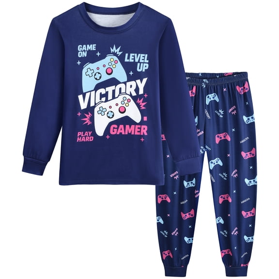 FEDPOP Boys Pajamas Little Big Boys 2-Piece Sleepwear Set Kids Pjs Size 10