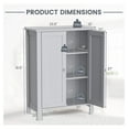 thumbnail image 3 of Drevy Bathroom Floor Cabinet - Freestanding Side Storage Organizer with Double Doors & Adjustable Shelf, Wooden Storage Cabinet for Living Room, Bedroom, Kitchen, Entryway (Grey), 3 of 8