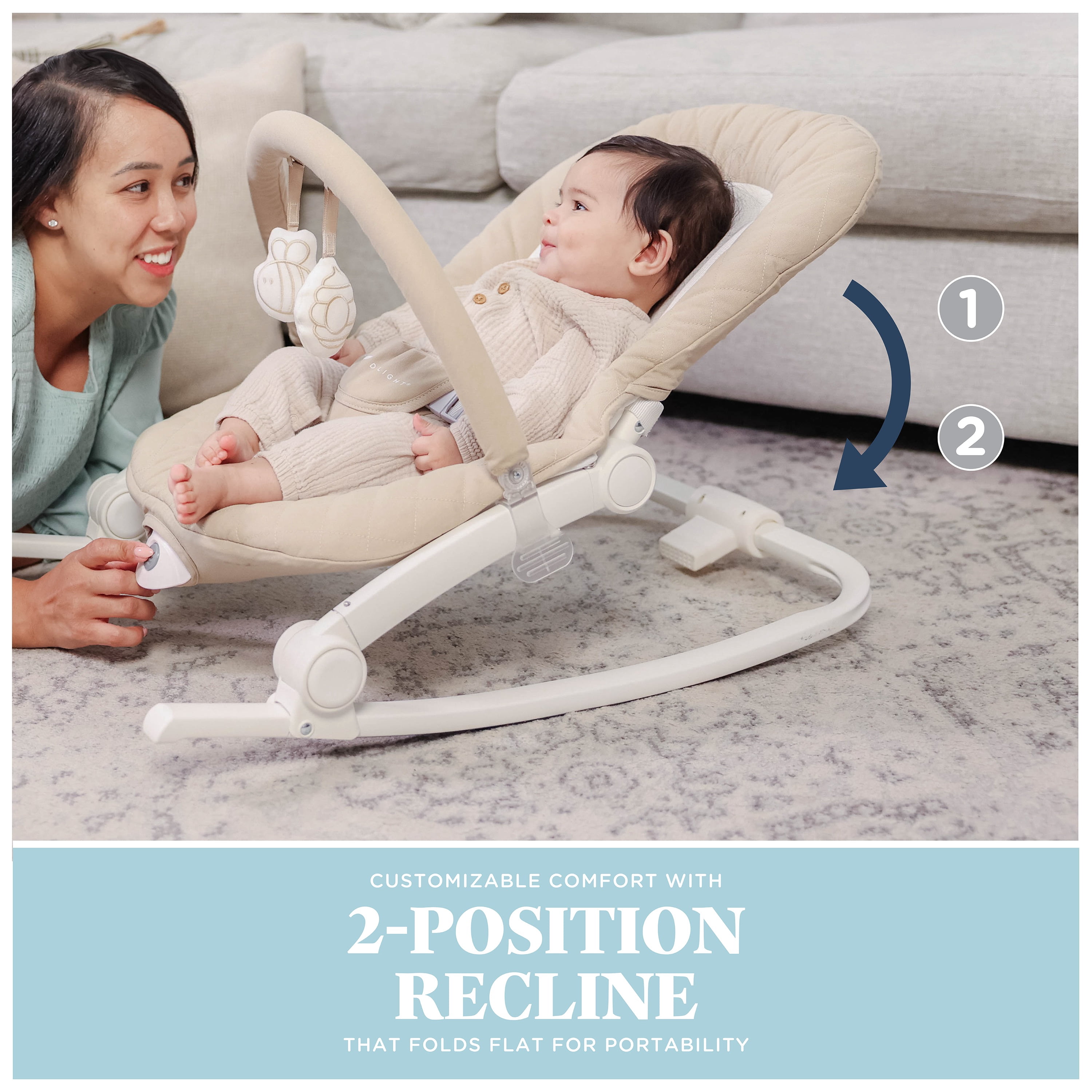 Baby Delight Aura Deluxe Portable Rocker, Organic Oat