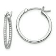 thumbnail image 1 of 925 Sterling Silver Cubic Zirconia Cz Hoop Earrings In/out, 1 of 5