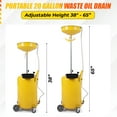 thumbnail image 4 of Réservoir d'Égouttage d'Huile Usée Portatif à Air – Capacité de 20 Gallons, Hauteur d'Entonnoir Réglable (38-65 Pouces), Roues Durables et Boîte à Outils Intégrée pour les Changements d'Huile d'Auto, de Moto et de Camion, 4 of 7