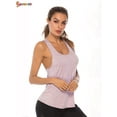 thumbnail image 3 of Spencer Women's Workout Tank Tops Casual Sleeveless Racerback Athletic Yoga Tops Quick Dry Sport Shirts for Gym Exercise (L, Pink), 3 of 5