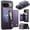 Purple, variant on For Google Pixel 9 / 9 Pro Phone Case Compatible With MagSafe 2 In 1 Wallet With Card Holder &Zipper Cash Pocket,PU Leather Case,RFID Blocking, Kickstand Magnetic Protective Women Men Cover,Black