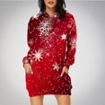 thumbnail image 2 of hotojiny Christmas Hoodie Dress for Women Casual Long Sleeve Fashion Printed Sweatshirt Pullover Dress with Pockets, 2 of 6