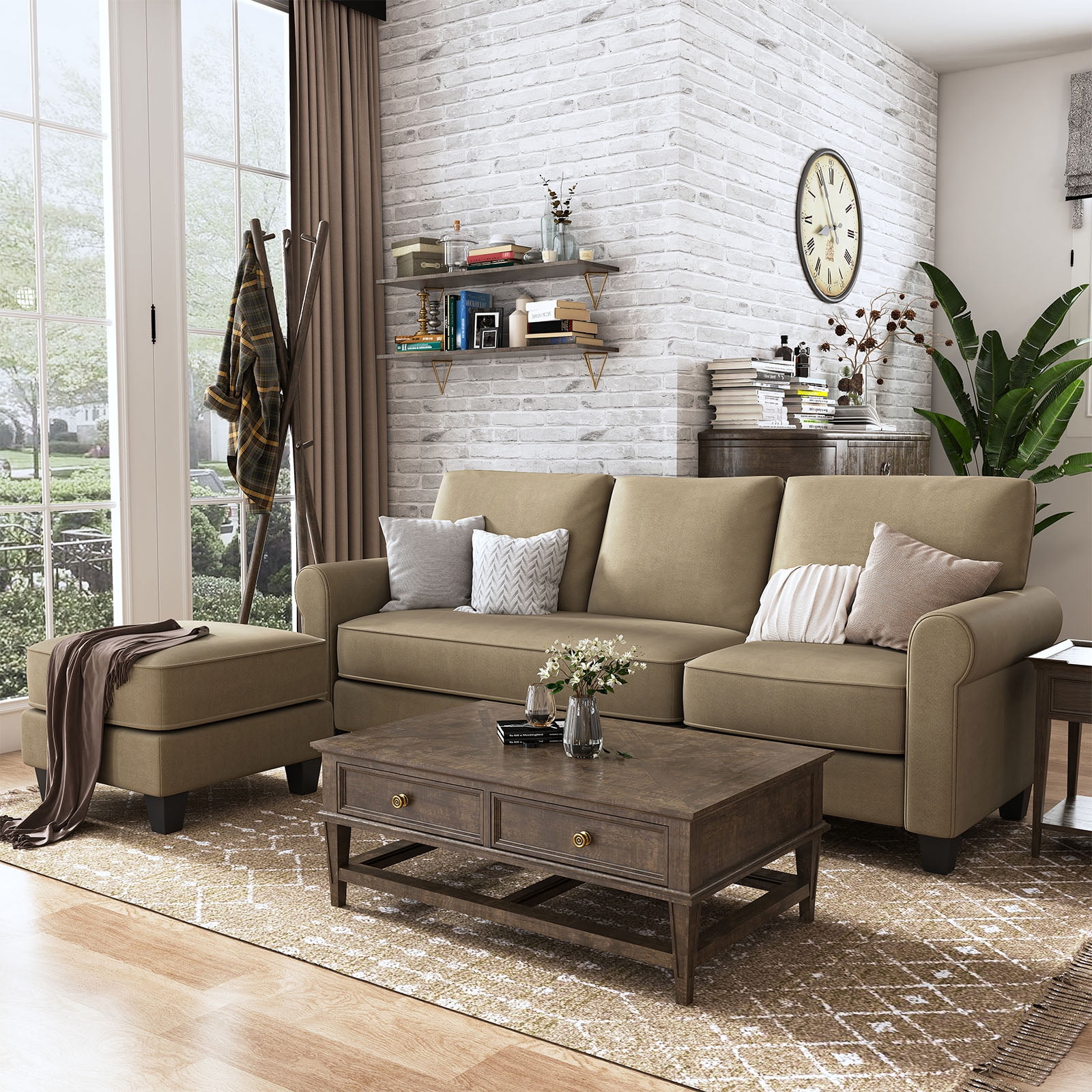 Nolany L Shaped Convertible Sectional Sofa with Comoros Ubuy