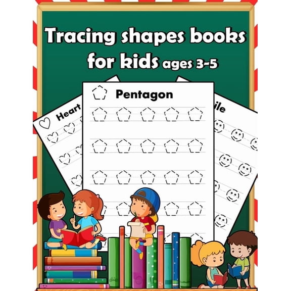 Tracing shapes books for kids ages 3-5: Starting pencil control Tracing for toddlers beginner to tracing lines, shapes, , (Paperback)