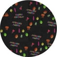 thumbnail image 1 of Ahgly Company Machine Washable Indoor Round Transitional Night Black Area Rugs, 8' Round, 1 of 7