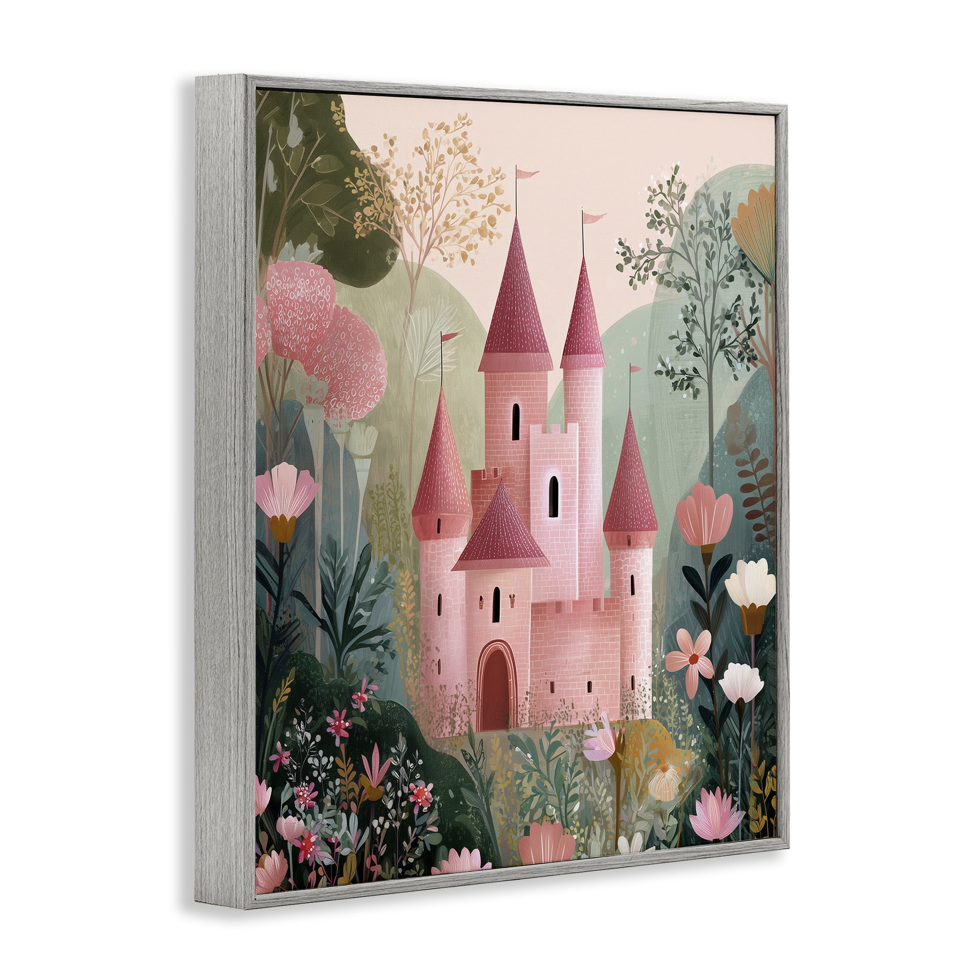 Stupell Industries Castle For A Princess Gray Framed Giclee Art, design by Christine Simpson Art