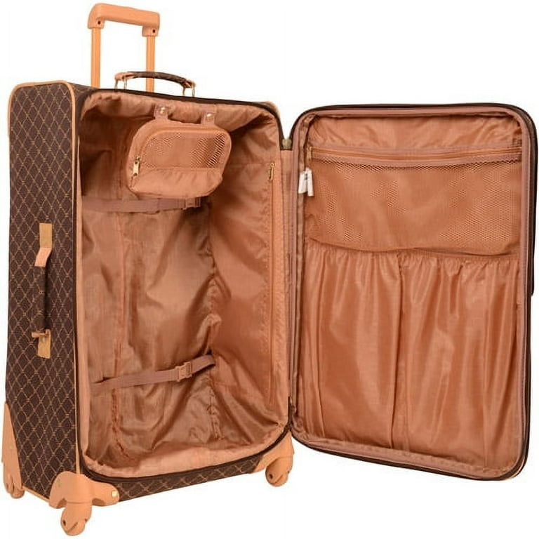 Pierre Cardin Signature Spinner Four Piece Luggage Set, Brown, One Size