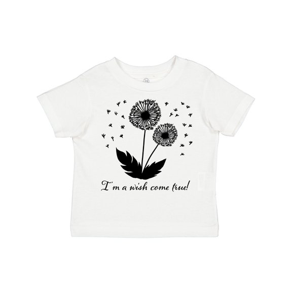 Inktastic I'm a Wish Come True Dandelion in Black Boys or Girls Toddler T-Shirt