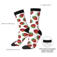 thumbnail image 2 of Yiaed Hand Drawn Strawberry Print Great elasticity Crew Socks Sports socks for Men and Women, 2 of 5