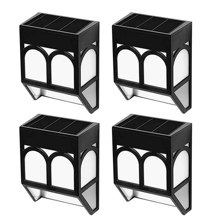 

4pcs Solar Wall Lamp Outdoor Courtyard Household Courtyard Fence Balcony Garden Villa Doorhead Doorpost Creative Decorative Lamp