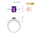 thumbnail image 4 of ANGARA Natural Emerald Cut 2.2 ct Amethyst Ring with Milgrain in 925 Sterling Silver for Women (Size-9x7mm) | February Birthstone, Anniversary, Jewelry Gift for Women | Natural Amethyst Ring, 4 of 9