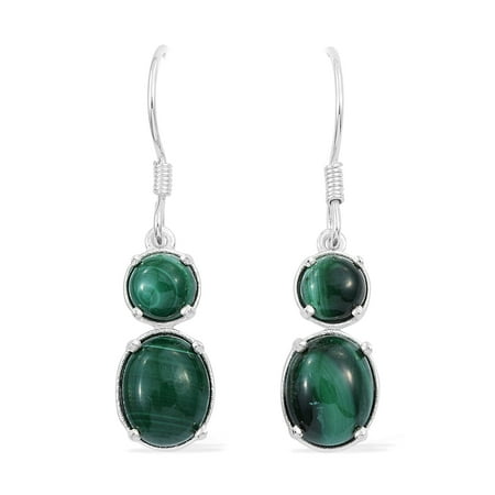 - Women's 925 Sterling Silver Malachite Dangle Drop Earrings