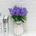 thumbnail image 4 of kurtrusly 5-head Artificial Flower Home Table Ornament Simulation Floral Decor Wedding Party Cloth artificial Flower, Light Purple, 4 of 8