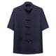 thumbnail image 2 of Blusa y camisa de manga corta con cuello alto para hombre, cómoda, lisa, de poliéster, informal, de manga corta y cuello alto., 2 of 3