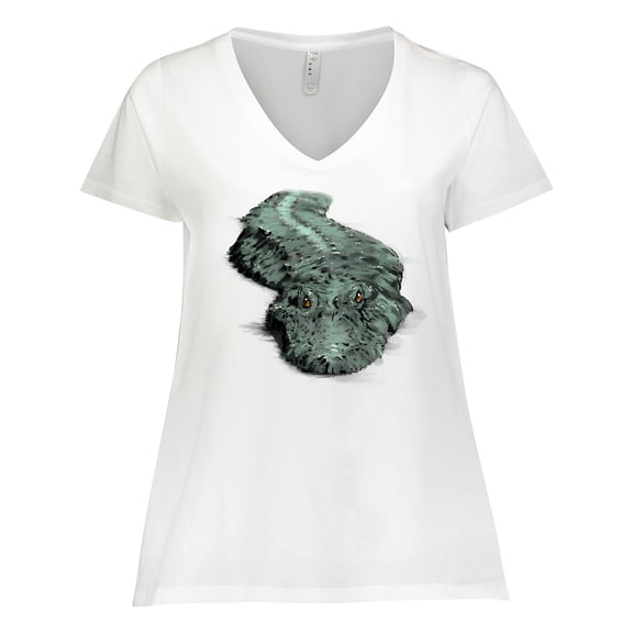 Inktastic Lurking gator Women's Plus Size V-Neck T-Shirt