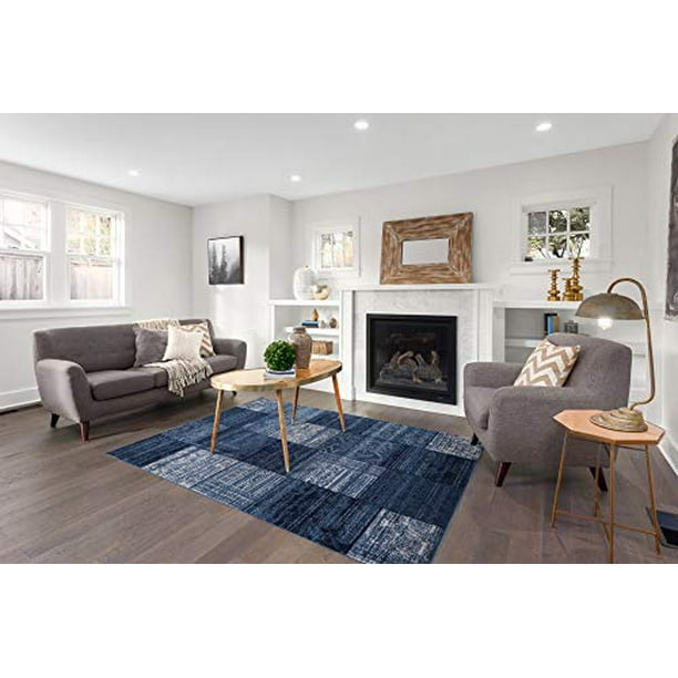 Gad Premium Indoor Contemporary Modern Low Pile Area Rug Navy Blue Living Room Hallway High - Navy Blue And Gray Living Room Rug Gad Premium Indoor Contemporary Modern Low Pile Area Rug Navy Blue Living Room Hallway High - Navy Blue And Gray Living Room Rug