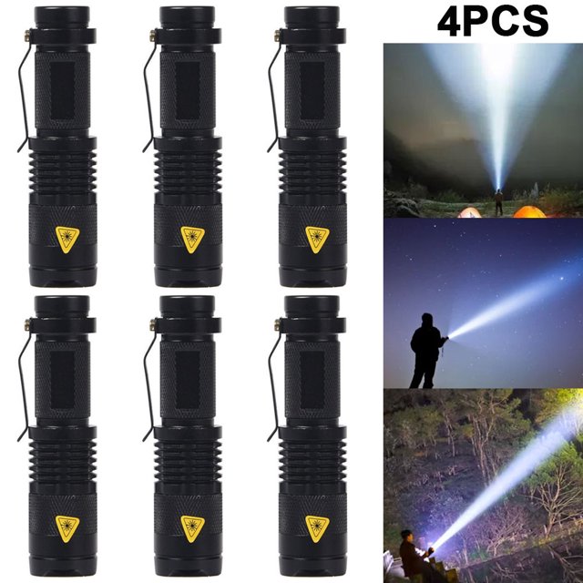 6 uds SK68 linterna roja con Zoom brillante potente antorcha de caza luces de Clip de bolsillo