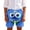 Blue, variant on Toddler Shorts Boys Funny Face Print Casual Shorts Elastic Waistband Outdoor Everyday Wear Blue 1-2 Years