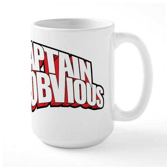 CafePress - Captain Obvious Mugs - 15 oz Ceramic Large White Novelty Mug