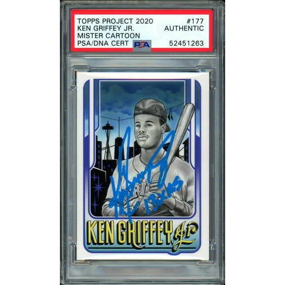Ken Griffey Jr. Autographed Topps Project 2020 Mister Cartoon Card #177 Seattle Mariners "13x AS" #1/1 PSA/DNA #52451263