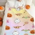 thumbnail image 5 of Nkmbld Halloween Fleece Throw Blanket, Soft Fuzzy Plush for Couch Sofa or Bed, Luxury Flannel Lap Blanket for Halloween Harvest Gifts and Home Decor, 5 of 7