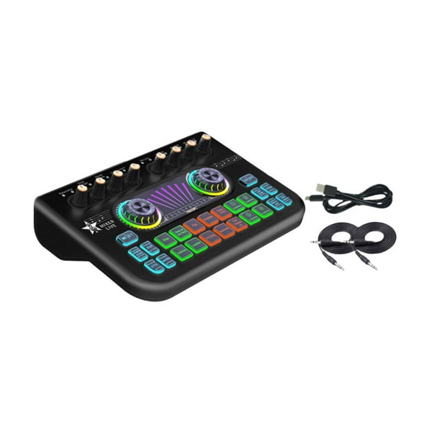Runquan External Audio Mixer Universal Sound Card for Broadcast