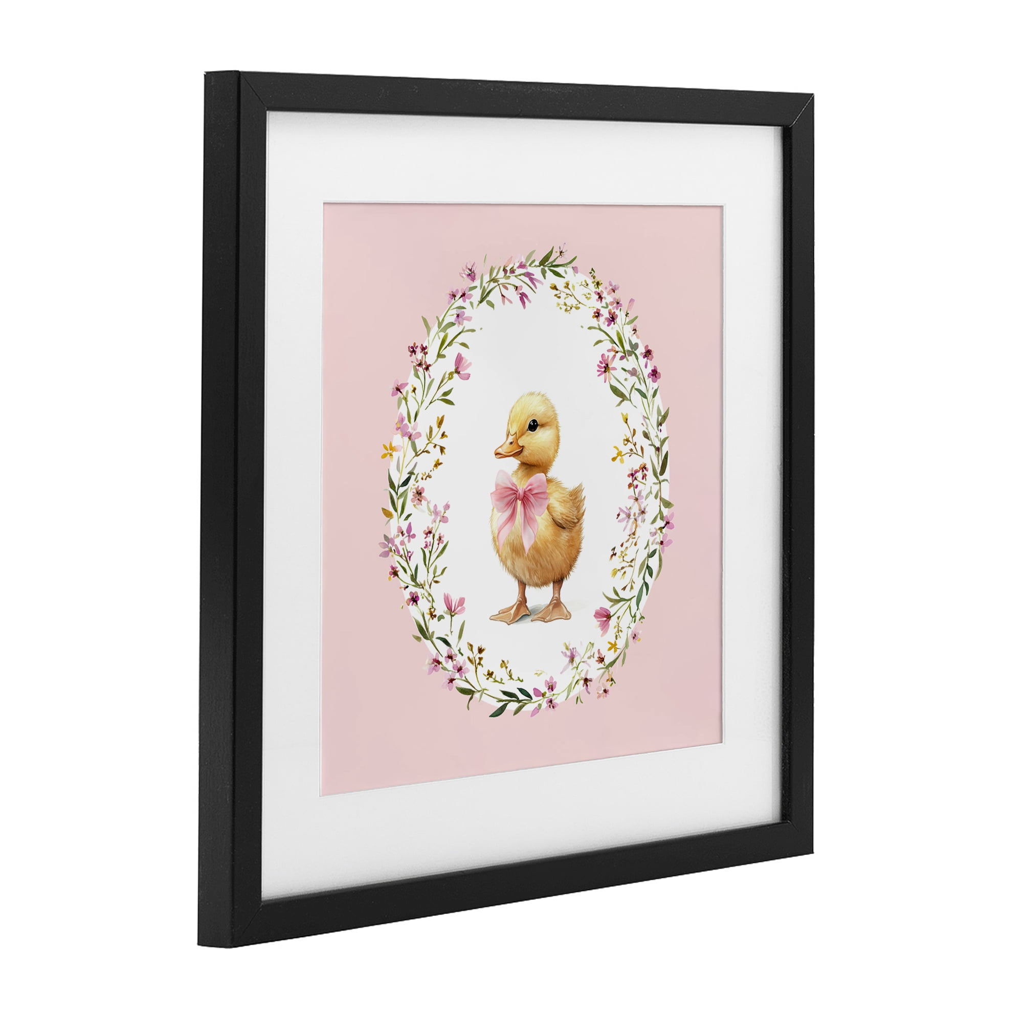 Stupell Industries Blush Pink Duckling Black Framed Print Under Glass, design by Christine Simpson Art